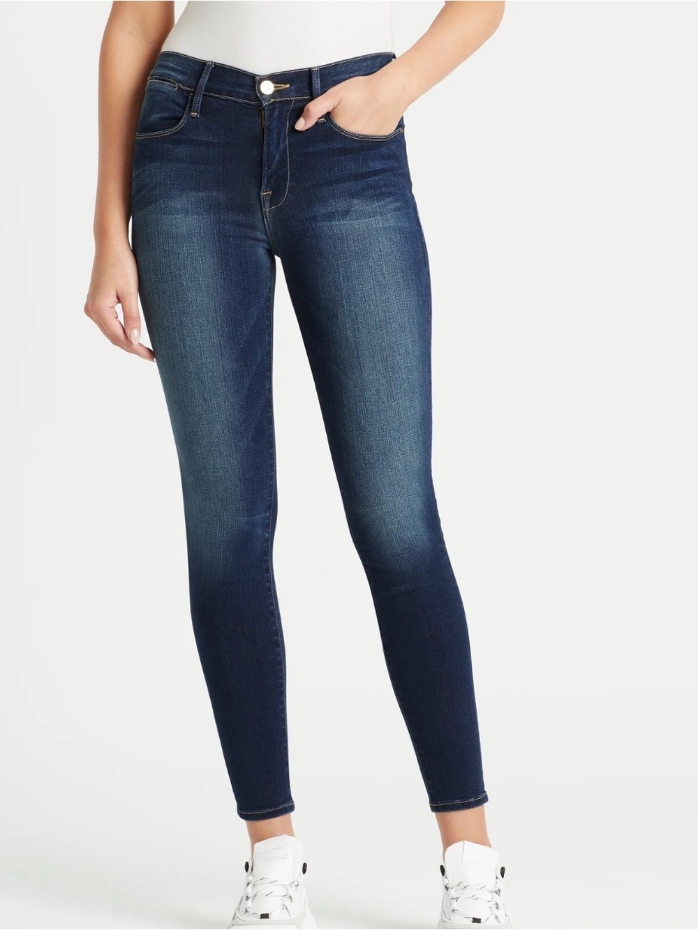 Frame Le Skinny De Jeanne Jeans, size 26, blue, Skinny Jeans, Mid Rise, Designer